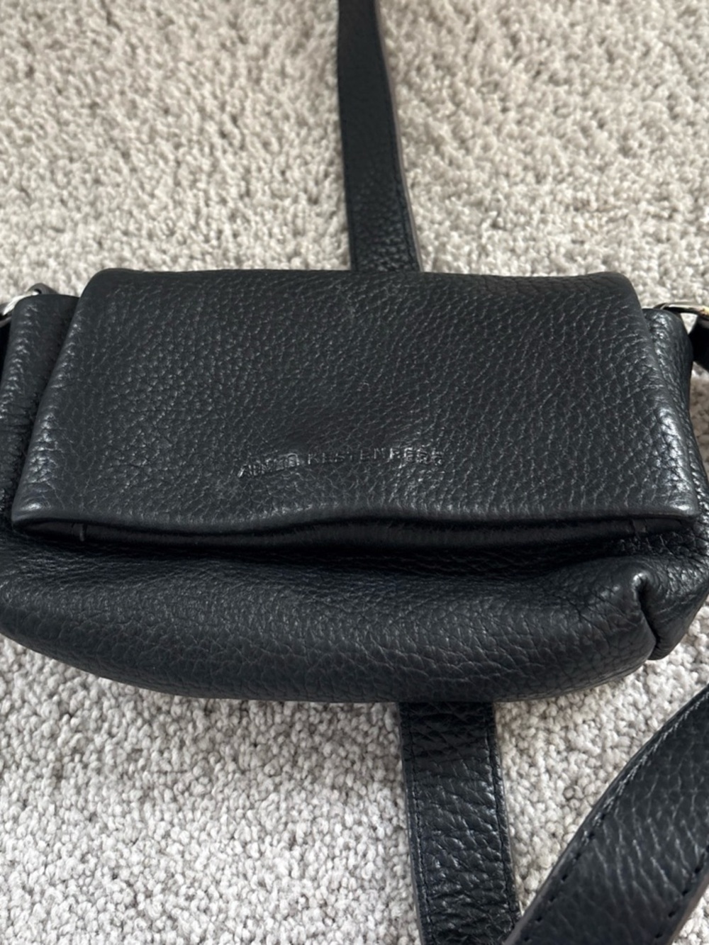 Aimee Kestenberg Black Pebbled Leather Crossbody Bag